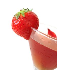 Strawberry With Glass Royalty Free Stock Photos
