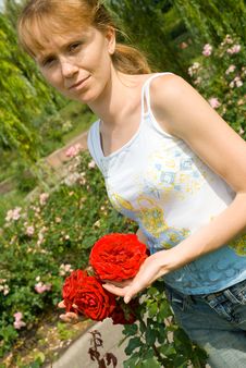 Girl And Rose Stock Photography Girl And Rose Stock Photography