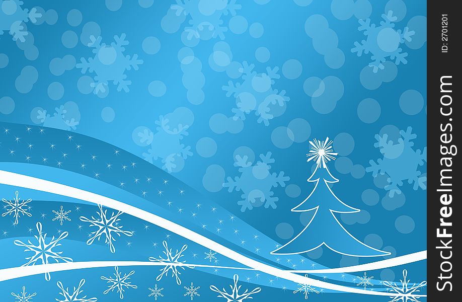 Illustration of blue winter background
