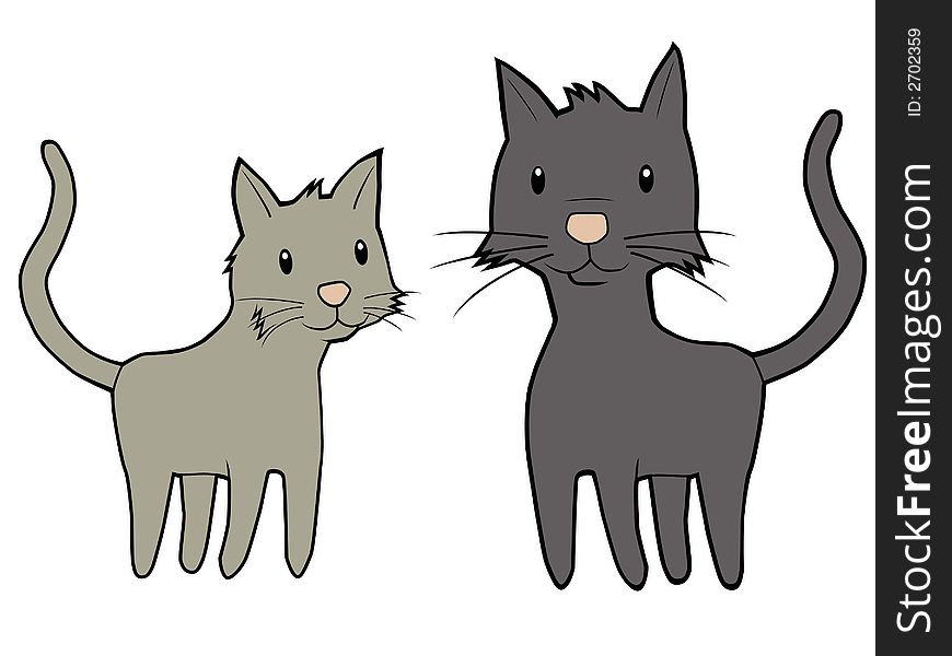 A vector illustration of cats. A vector illustration of cats.