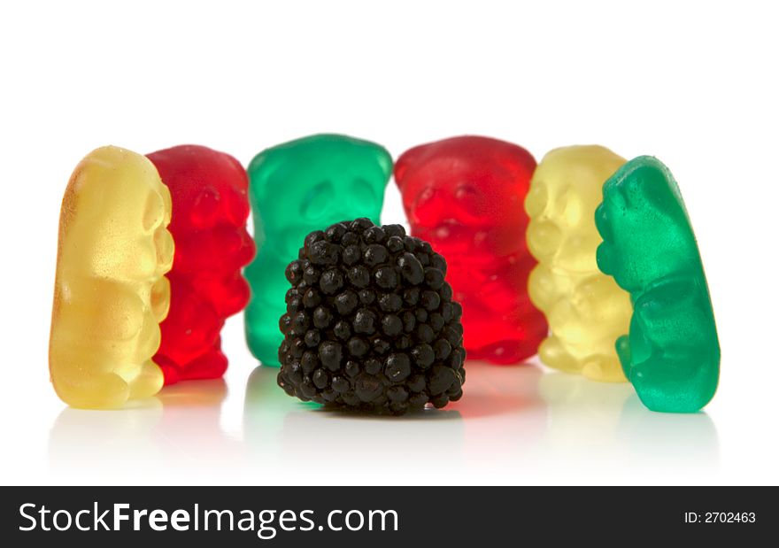 Colorful sweets isolated over white background. Colorful sweets isolated over white background