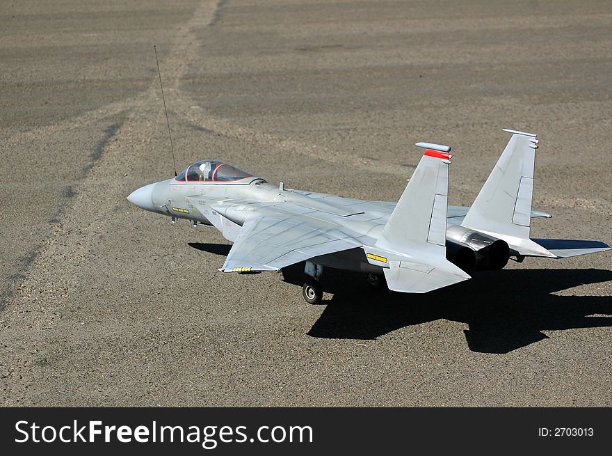 A model radio controlled aircraft, photographed at a flying day in South Africa. A model radio controlled aircraft, photographed at a flying day in South Africa.