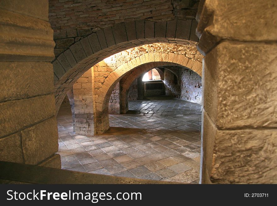 Inside the monastir of Jaca, Spain