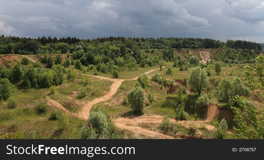 Landscape nearest Moscow. Sand mine in past. Landscape nearest Moscow. Sand mine in past.