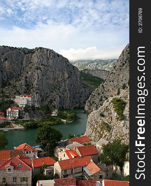 Dalmatian landscape with red roofs. Dalmatian landscape with red roofs