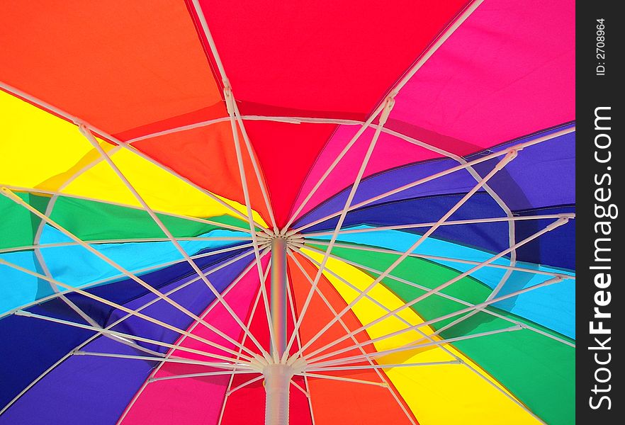 Bright colors of an open umbrella. Bright colors of an open umbrella