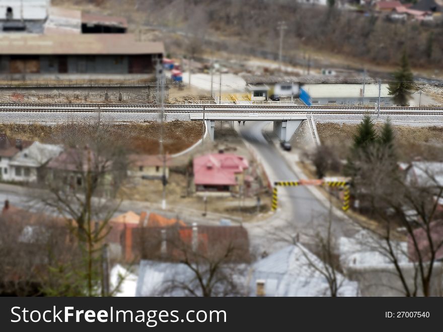 Train tracks with a mock up effect