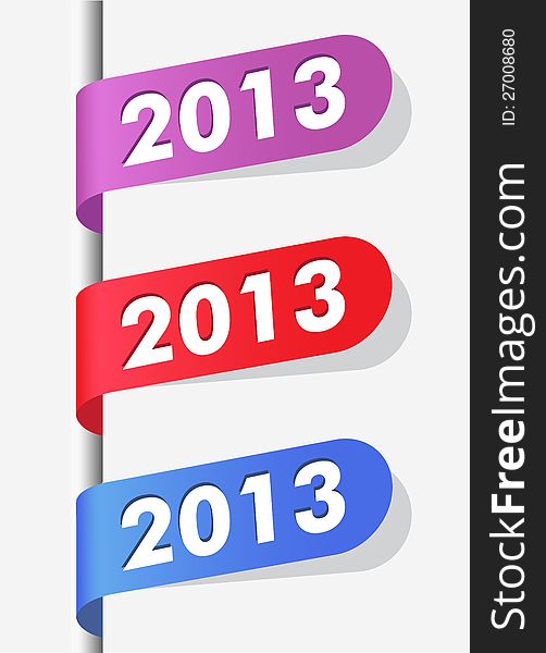 Vector Illustration. 2013 New Year Labels for your design.