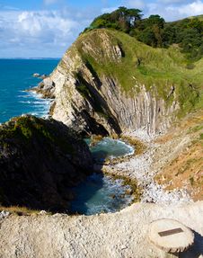 Stair Hole Next To Lulworth Cove Dorset England Stock Image Stair Hole Next To Lulworth Cove Dorset England Stock Image