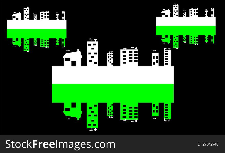 Background illustration reflected city and city. Background illustration reflected city and city