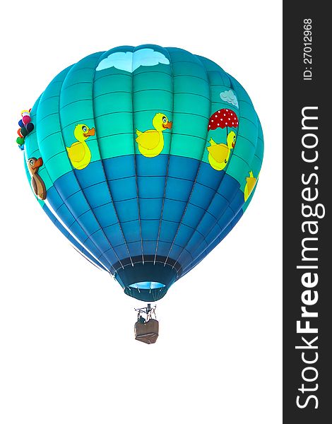 Colorful hot Air Balloon on a white background