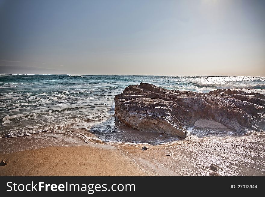 A high-dynamic look to this rocky sea shore image of the Caribbean Sea.