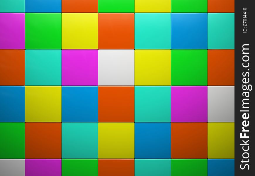 Abstract pattern of  square color pieces illustration