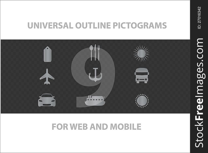 Web Universal Outline Symbols