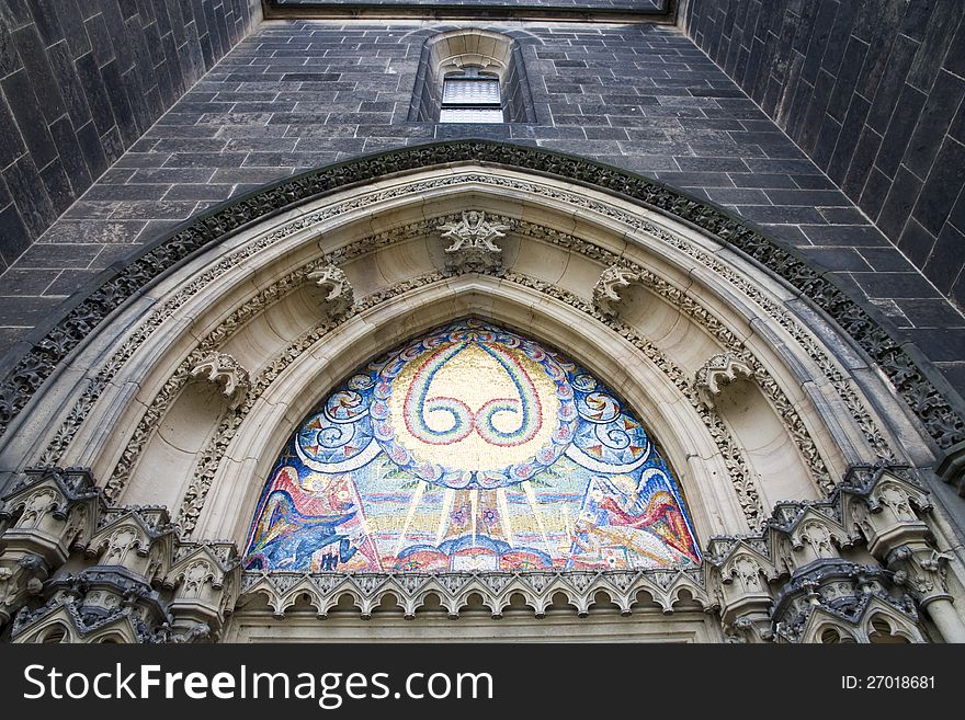 Detail of gothic portal from. Detail of gothic portal from