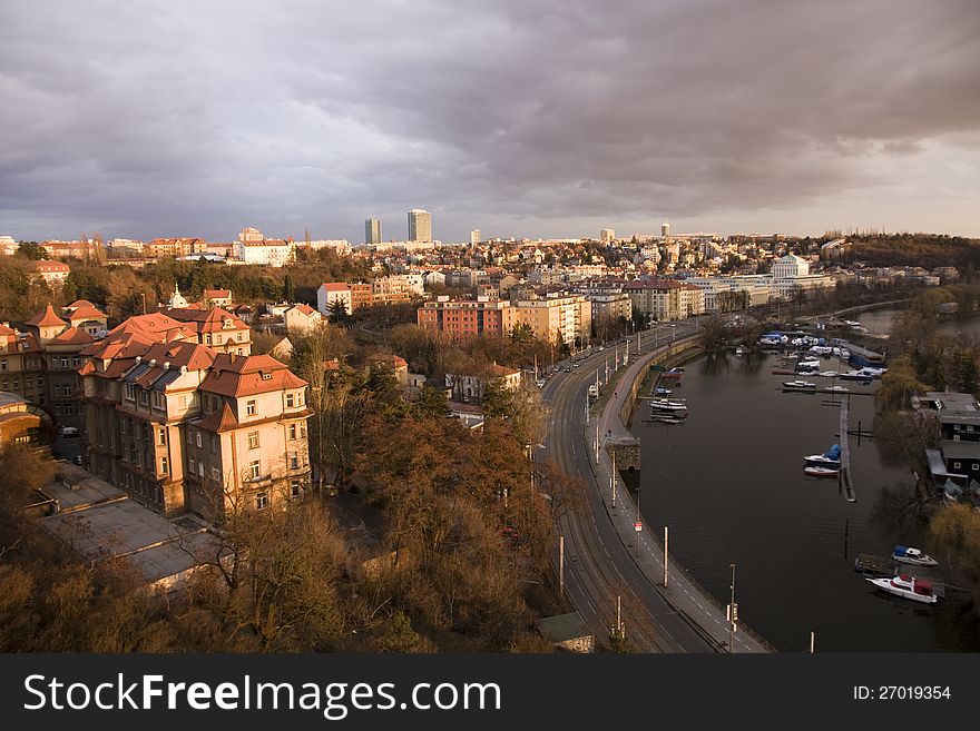 Prague waterfront