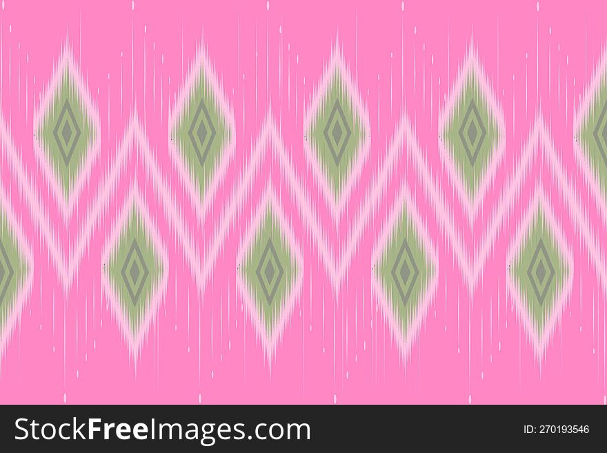 Ikat geometric ethnic seamless repeat pattern. Tribal art traditional native embroidery. Design for background, sarong, home decor