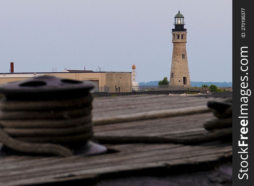 Buffalo Lighthouse as seen from the Naval Yard