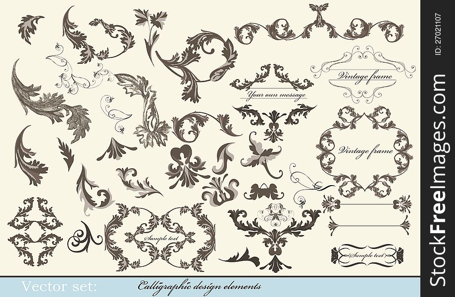 Calligraphic decorative elements