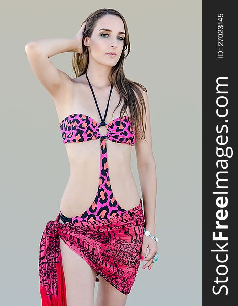 Beautiful beach swim suit model with retro style swim suit. Beautiful beach swim suit model with retro style swim suit.