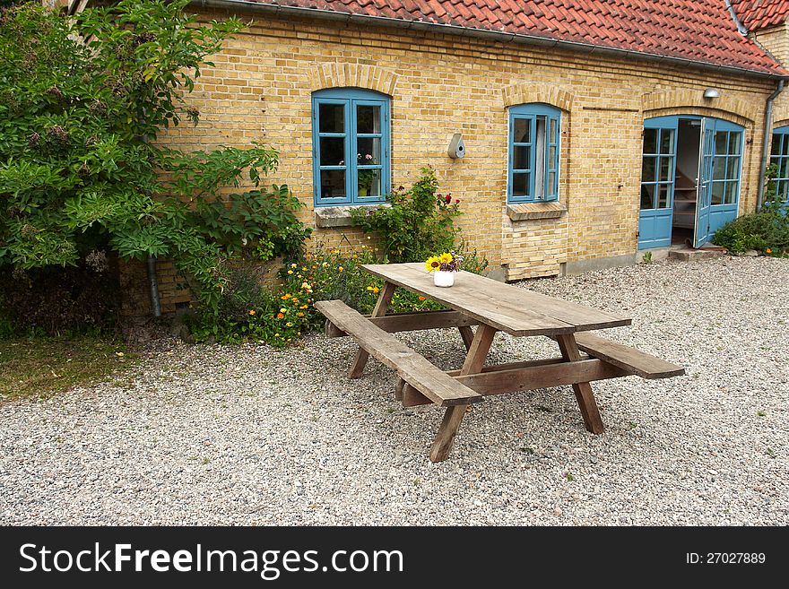 Perfect leisure wooden garden furniture outdoors - Taking a rest. Perfect leisure wooden garden furniture outdoors - Taking a rest