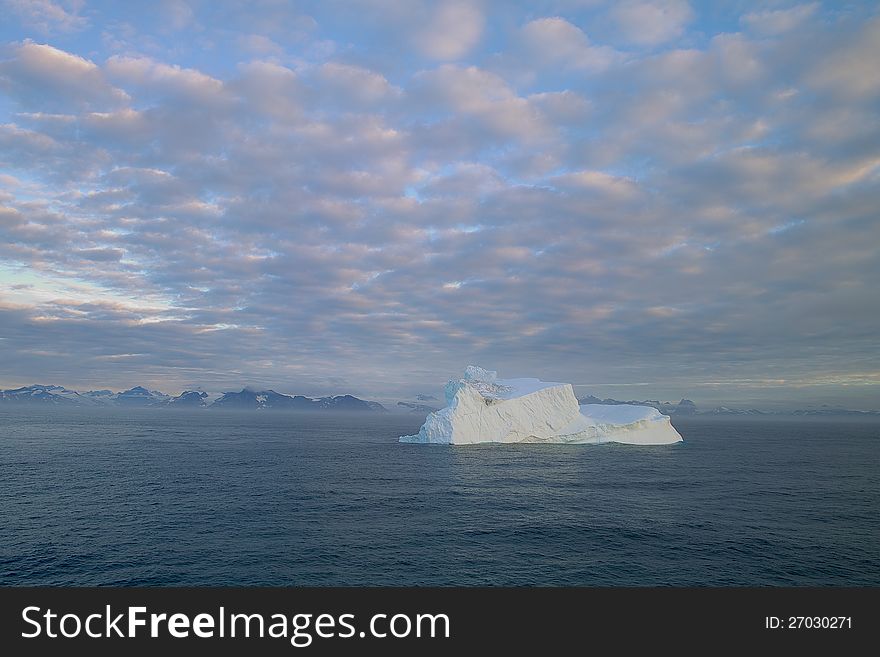 Beautiful iceberg in Antarctica seen from a cruise vessel