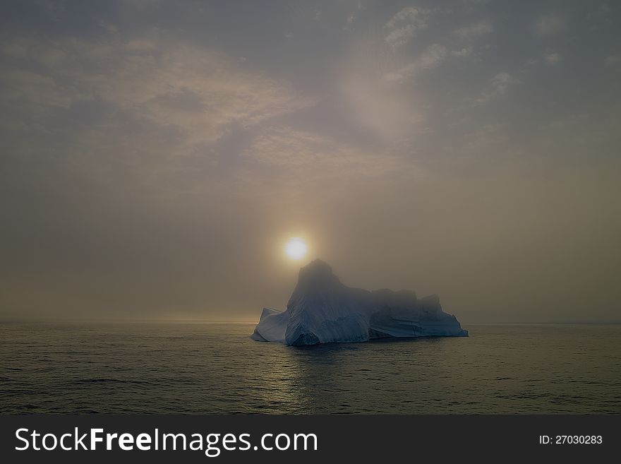 Beautiful iceberg in Antarctica seen from a cruise vessel