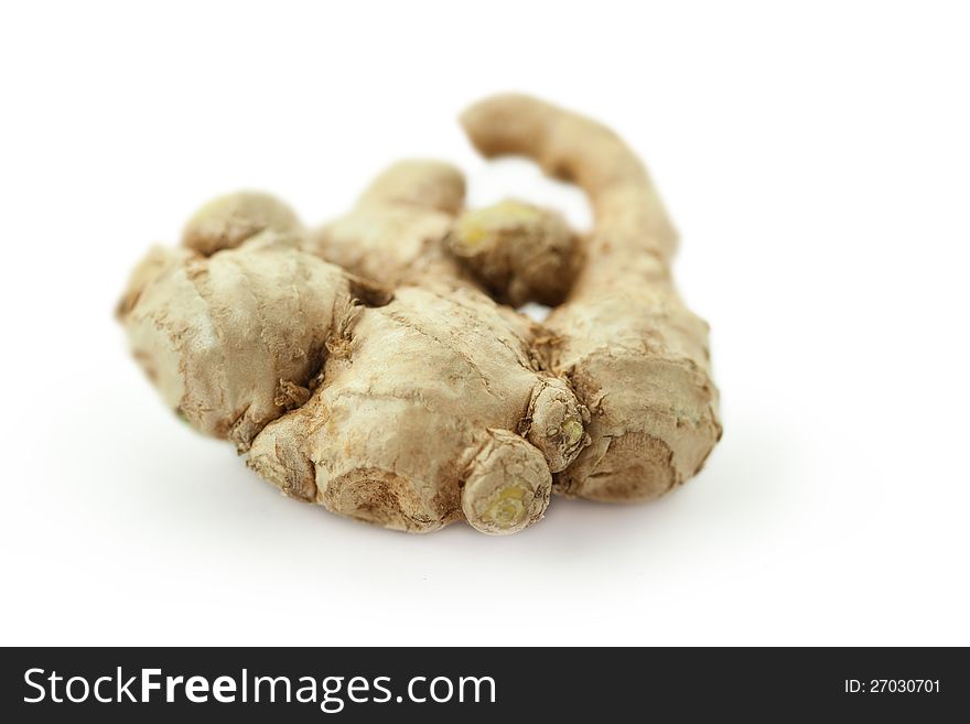 fresh Ginger root isolated over white background