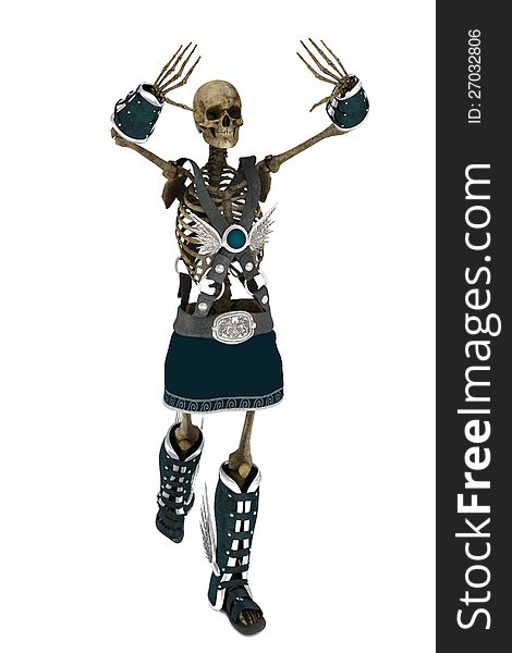 A skeleton in a costume for halloween. A skeleton in a costume for halloween