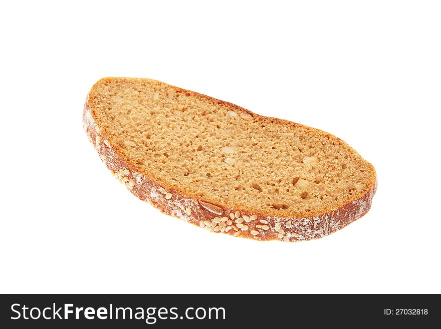 Delicious fresh sliced ​​bread with additives, isolated