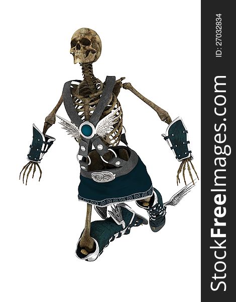 A skeleton in a costume for halloween. A skeleton in a costume for halloween