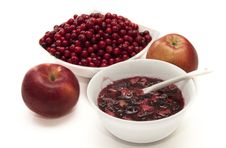 Red Cranberries And Apples. Stock Photo Red Cranberries And Apples. Stock Photo