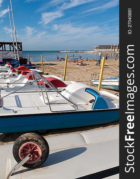 A beach in Adriatic sea, Rimini, Italy. A beach in Adriatic sea, Rimini, Italy