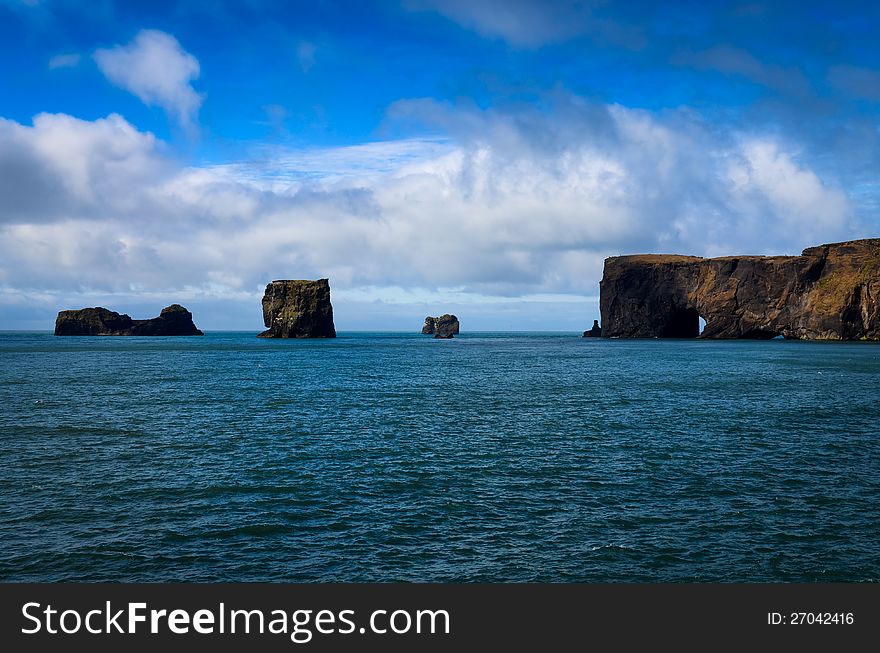 Dyrholeay ocean cliffs view, Iceland
