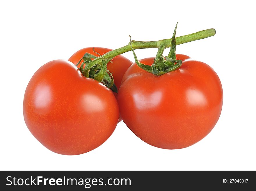 Three red tomatoes. Three red tomatoes