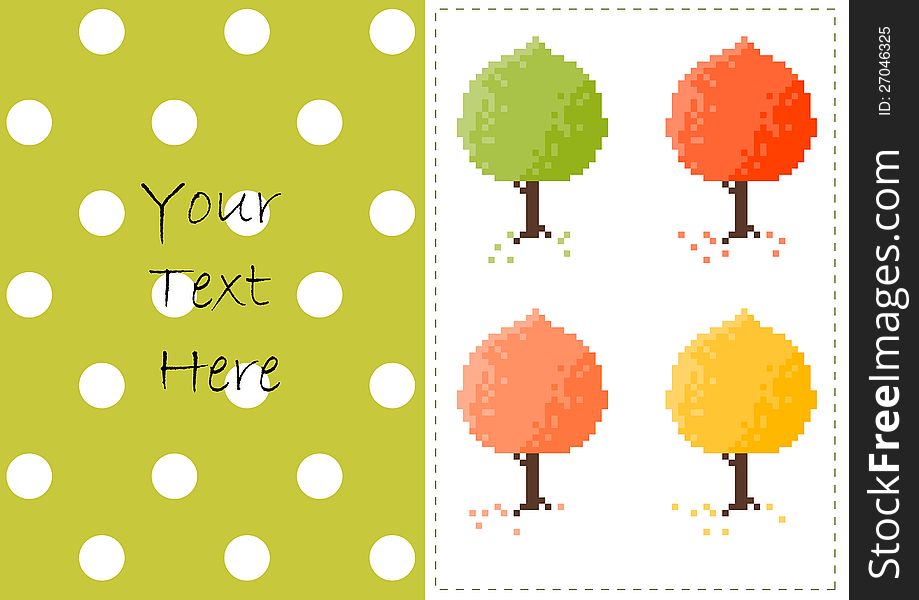 Four colorful autumn trees with a pattern. Four colorful autumn trees with a pattern