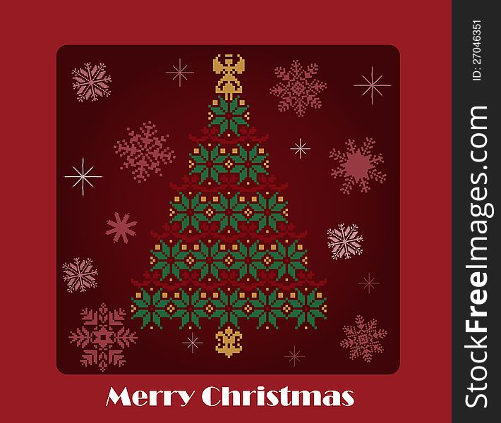 Christmas Tree Vector Card