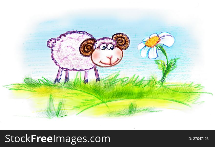 Lamb And Flower