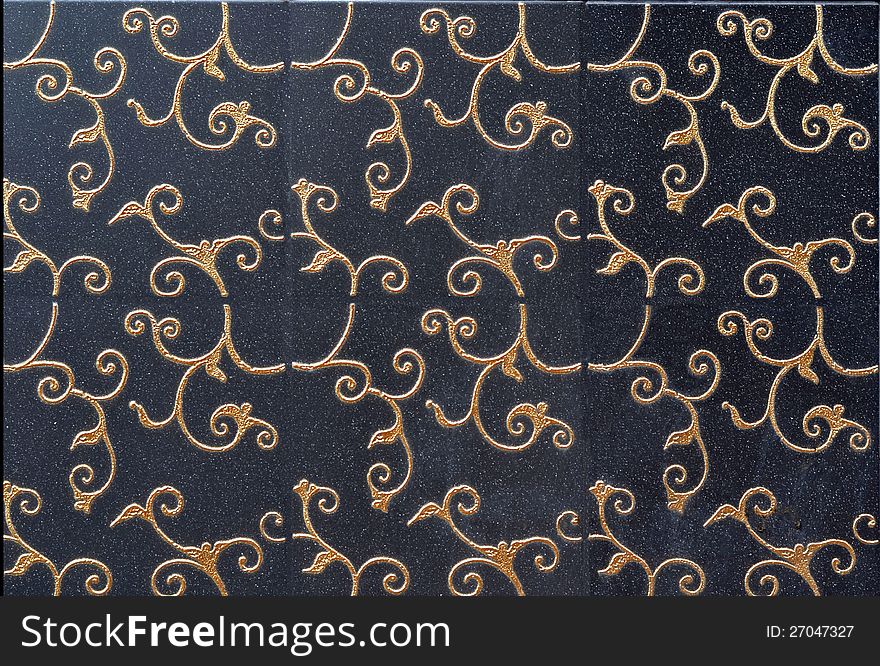 Background black ceramic wall with pattern