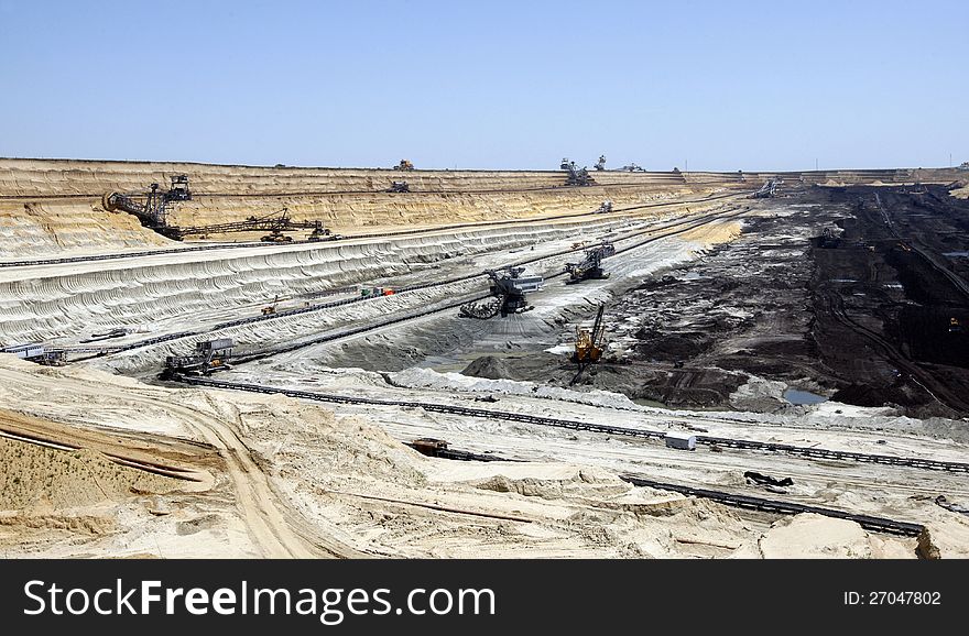 Huge brown coal open pit mine