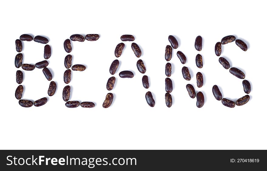 Beans lettering - Beans font, white background