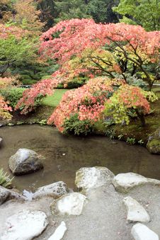 Autumn Charm In Japanese Garden Stock Photo Autumn Charm In Japanese Garden Stock Photo