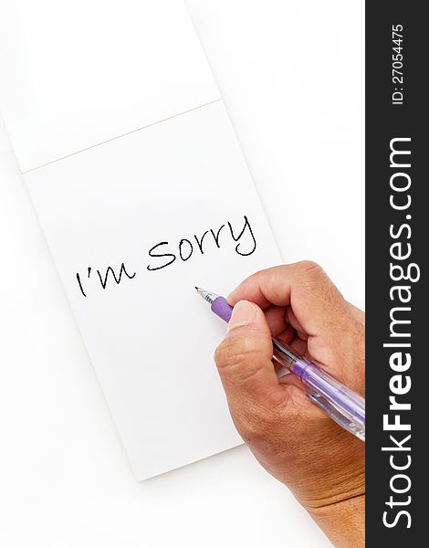 Sorry hand write writing writing note note
