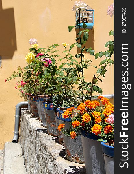 Lisbon designed houses � a lot of cute pots with flowers. Lisbon designed houses � a lot of cute pots with flowers