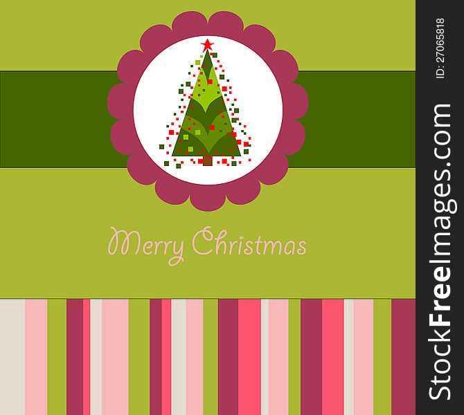 Christmas card with a tree for you design. Christmas card with a tree for you design