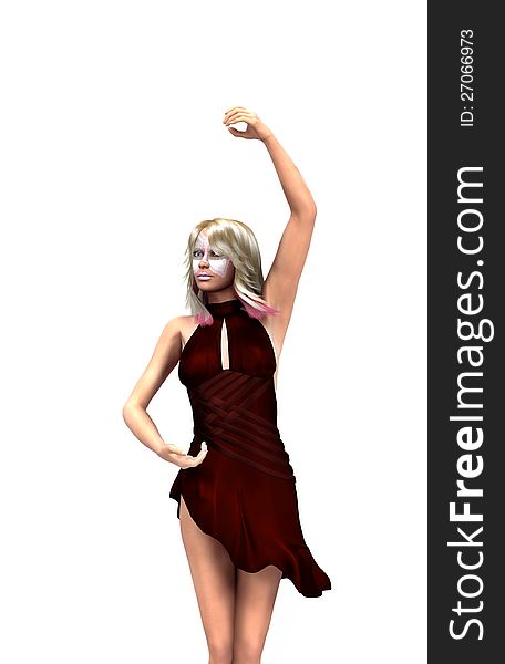 3d digitally rendered image of  blond girl danceing. 3d digitally rendered image of  blond girl danceing.