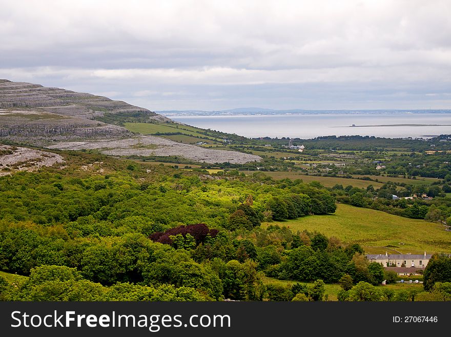 Landscape to the Atlantic Ocean and the cliffs in Ireland. Landscape to the Atlantic Ocean and the cliffs in Ireland