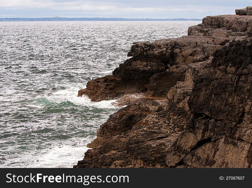 Rocks at the Atlantic ocean in Ireland