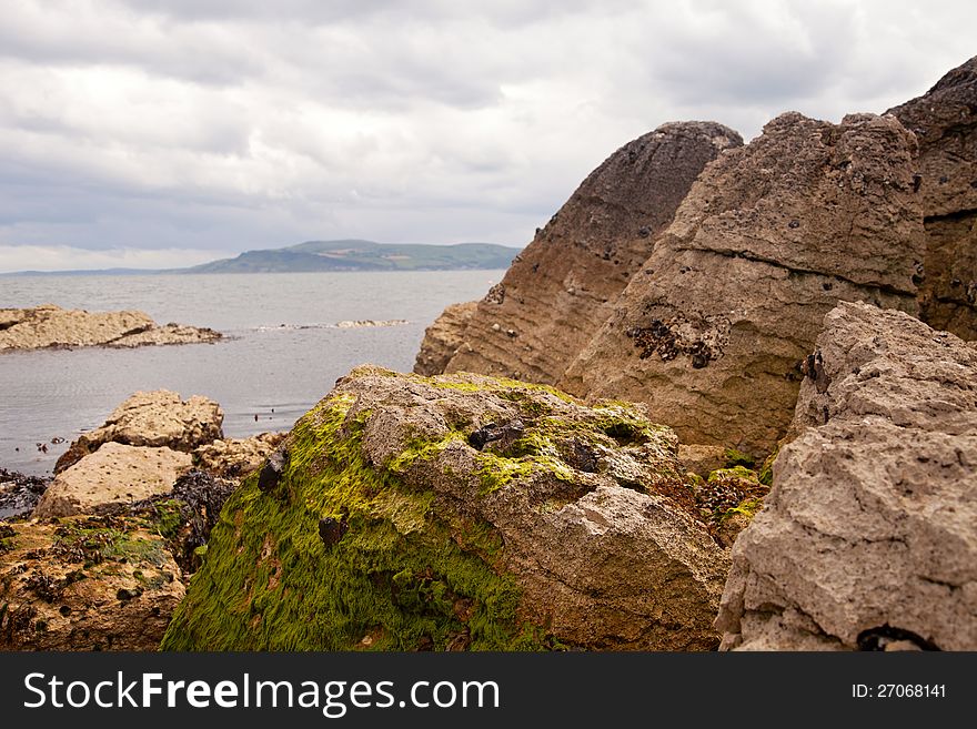 Rocks at the Atlantic ocean in Ireland