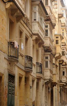 Sandstone Streets, Valetta, Malta. Royalty Free Stock Image